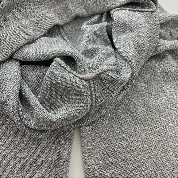 Vintage Metallic Silver Gray Two Piece Knit Set Cardigan and Pants Size S EU38 - Picture 11 of 14